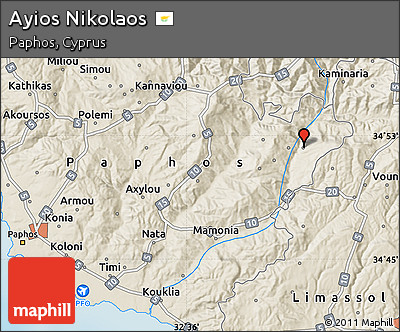 Shaded Relief Map of Ayios Nikolaos