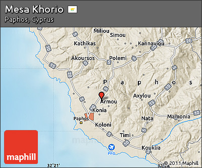 Shaded Relief Map of Mesa Khorio