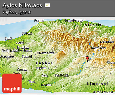 Physical Panoramic Map of Ayios Nikolaos