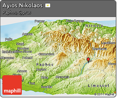 Physical Panoramic Map of Ayios Nikolaos