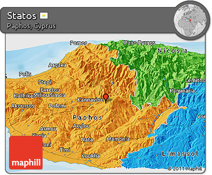 Political Panoramic Map of Statos