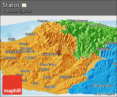 Political Panoramic Map of Statos