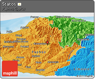Political Panoramic Map of Statos