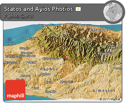 Satellite Panoramic Map of Statos and Ayios Photios