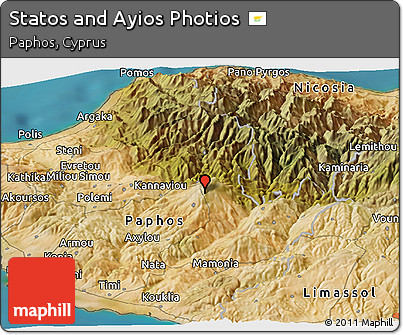 Satellite Panoramic Map of Statos and Ayios Photios