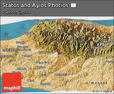 Satellite Panoramic Map of Statos and Ayios Photios