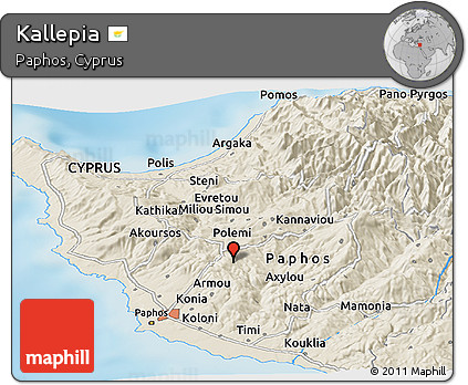 Shaded Relief Panoramic Map of Kallepia
