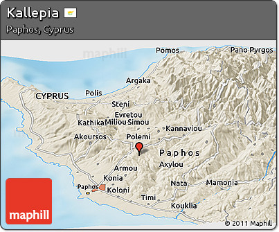 Shaded Relief Panoramic Map of Kallepia