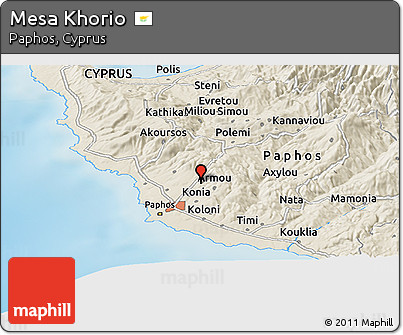 Shaded Relief Panoramic Map of Mesa Khorio