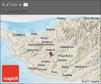 Shaded Relief Panoramic Map of Kallepia