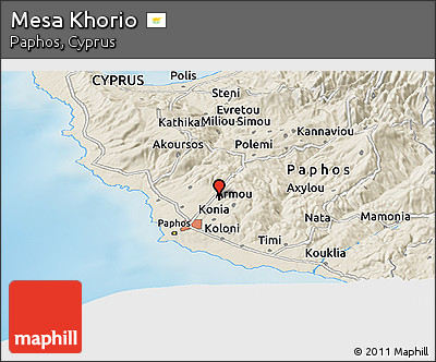 Shaded Relief Panoramic Map of Mesa Khorio