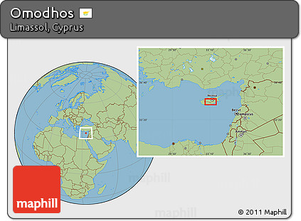 Savanna Style Location Map of Omodhos