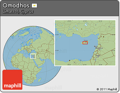 Savanna Style Location Map of Omodhos