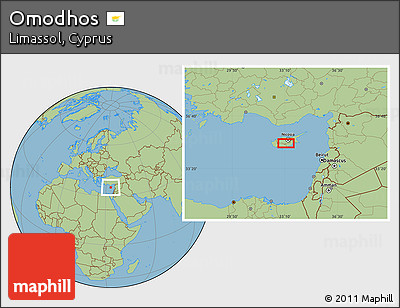 Savanna Style Location Map of Omodhos