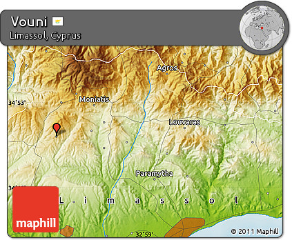 Physical Map of Vouni