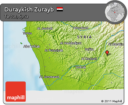 Physical 3D Map of Duraykīsh Zurayb