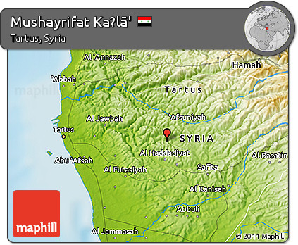 Physical 3D Map of Mushayrifat Kaḩlā'