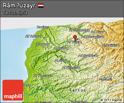 Physical 3D Map of Rām Ḩuzayr