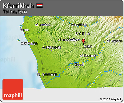 Physical 3D Map of Kfarrīkhah