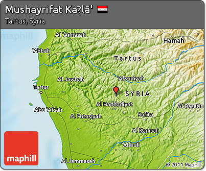 Physical 3D Map of Mushayrifat Kaḩlā'