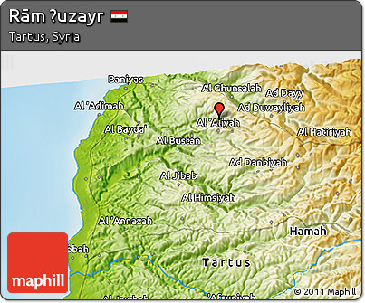Physical 3D Map of Rām Ḩuzayr