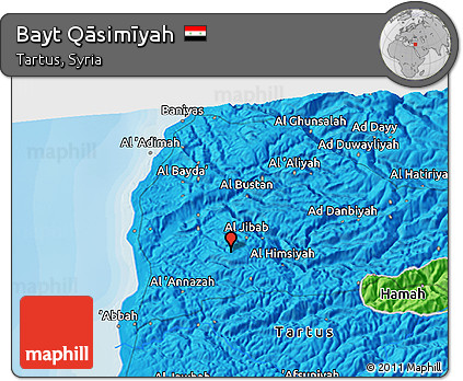 Political 3D Map of Bayt Qāsimīyah