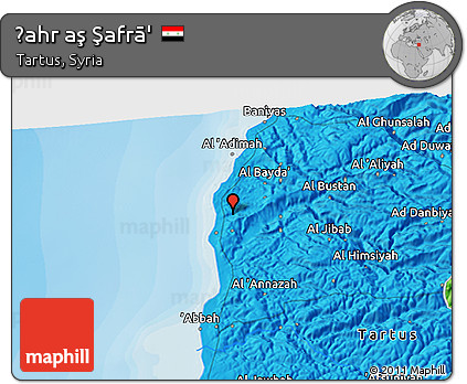 Political 3D Map of Ḑahr Aş Şafrā'