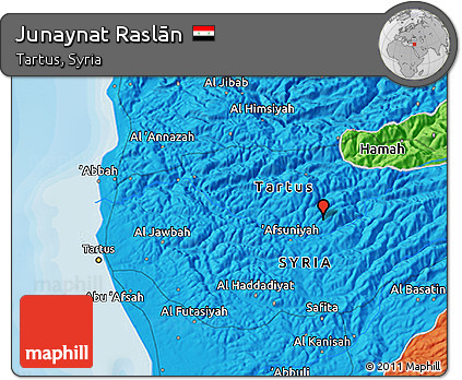 Political 3D Map of Junaynat Raslān