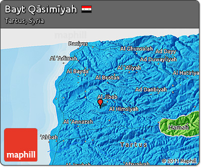 Political 3D Map of Bayt Qāsimīyah
