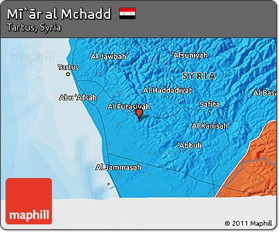 Political 3D Map of Mī`ār Al Mchadd