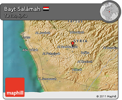 Satellite 3D Map of Bayt Salāmah