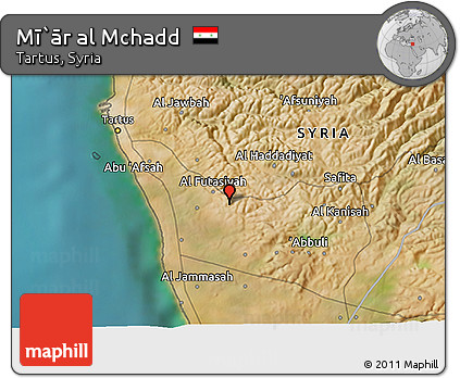 Satellite 3D Map of Mī`ār Al Mchadd