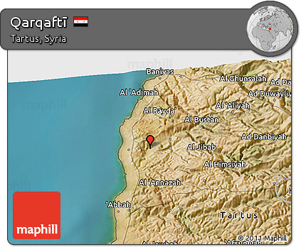 Satellite 3D Map of Qarqaftī