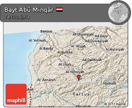 Shaded Relief 3D Map of Bayt Abū Minqār