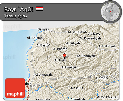 Shaded Relief 3D Map of Bayt `Aqūl