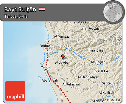 Shaded Relief 3D Map of Bayt Sulţān
