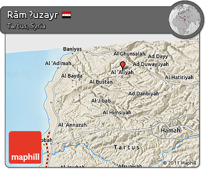Shaded Relief 3D Map of Rām Ḩuzayr