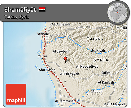 Shaded Relief 3D Map of Shamālīyāt