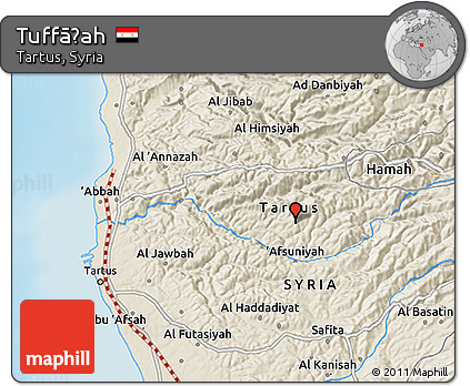 Shaded Relief 3D Map of Tuffāḩah