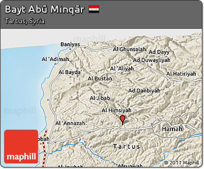 Shaded Relief 3D Map of Bayt Abū Minqār