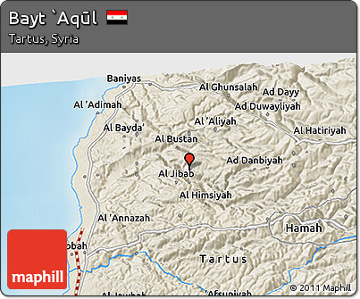 Shaded Relief 3D Map of Bayt `Aqūl