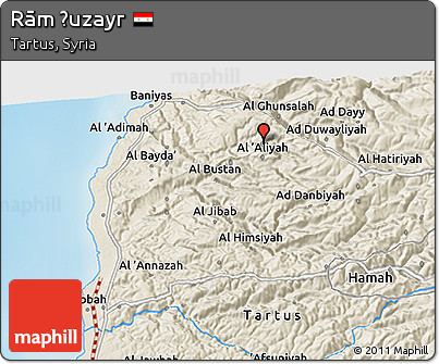 Shaded Relief 3D Map of Rām Ḩuzayr