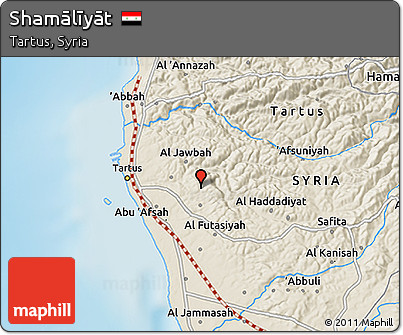 Shaded Relief 3D Map of Shamālīyāt