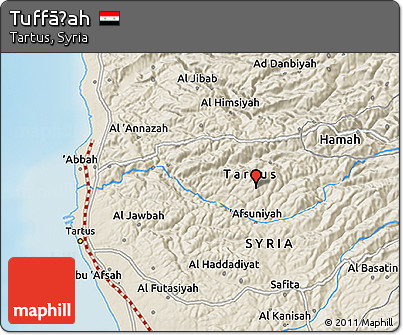 Shaded Relief 3D Map of Tuffāḩah