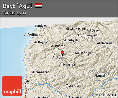 Shaded Relief 3D Map of Bayt `Aqūl