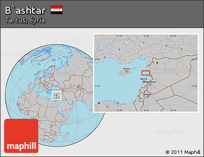 Gray Location Map of B`ashtar