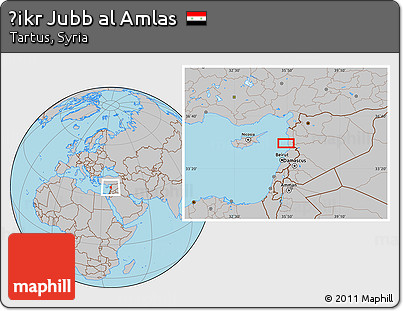 Gray Location Map of Ḩikr Jubb Al Amlas