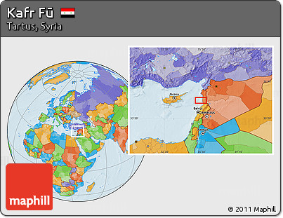 Political Location Map of Kafr Fū