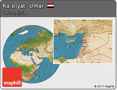 Satellite Location Map of Ka`bīyat `Umar