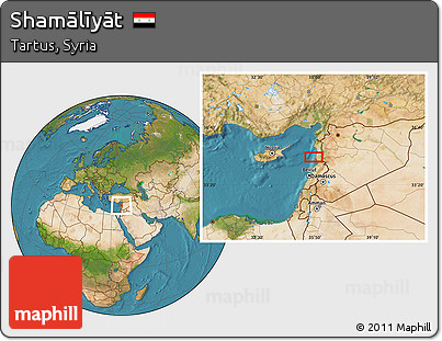Satellite Location Map of Shamālīyāt